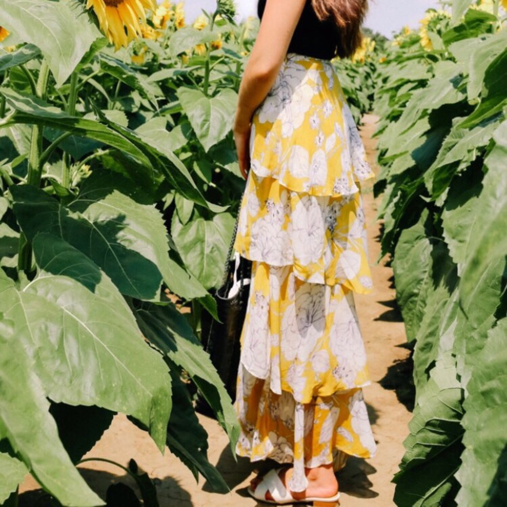Anthropologie Ruffle Maxi Skirt